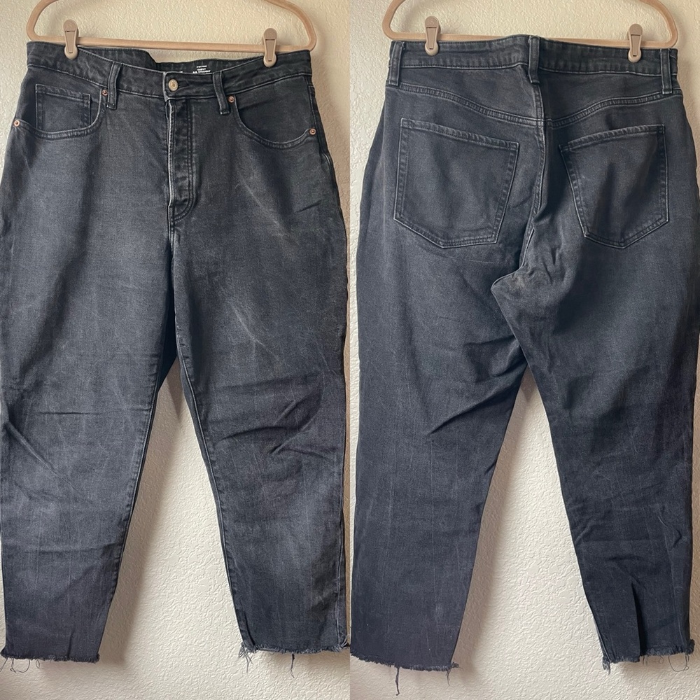 Old Navy Womens 16 High Rise Curvy OG Straight Black Denim Jeans